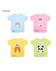 FTLZZ 2018 Letnie Dziecko Girls & Boys T Koszula Ubrania Dla Dzieci Z Krótkim Rękawem Cute Cartoon Wzór Bluzy Dziecięce Chłopiec