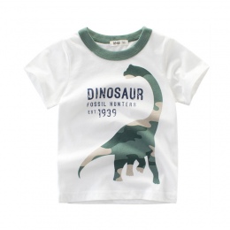 2018 Lato Chłopcy Koszulki z krótkim rękawem Odzież Krótki Rękaw 100% Bawełna dinozaur Cartoon Dzieci T Koszula Dziewczyny 2-8Y 