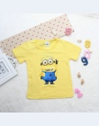 BBYIFU Chłopcy Dzieci Lato T Shirt Bawełna Śliczne Minion Cartoon Moda Krótka Koszulka Top & Tees Ubranka dla dzieci
