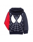 Detal Nowy Styl Ubrania 2017 Wiosna Jesień dzieci Spiderman chłopcy bluza z kapturem kurtki Dla Dzieci cartoon spiderman płaszcz
