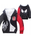 Boys Baby Spiderman Bluzy z Kapturem Z Polaru/Ciepłe Zimowe Dla Dzieci Cartoon Odzież Wierzchnia Odzież/Dzieci Spider-man Zagęśc