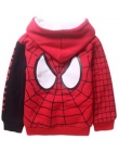 Boys Baby Spiderman Bluzy z Kapturem Z Polaru/Ciepłe Zimowe Dla Dzieci Cartoon Odzież Wierzchnia Odzież/Dzieci Spider-man Zagęśc