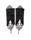 Moda Koronki Długie Rękawiczki Czarny Frezowanie Stretch Rękawice Bez Palców Haftowane Retro Gothic