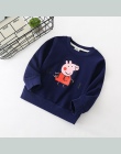 2018 Jesień Dzieci Dziewcząt i Chłopiec Płaszcz Longsleeve Bawełna Bluza Cartoon Zwierząt Świnia Drukowane Bluzki Pullover Kurtk