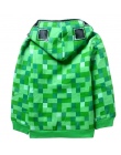 Chłopców Minecraft Bluzy Halloween Cosplay Dzieci Dzieci Zielona Bluza Płaszcz Garnitur Wiosna Jesień Ubrania Zip-Up Kapturem