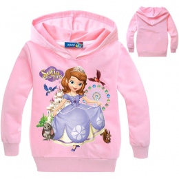 2018 Jesień Dziewczyny Bluza Dzieci Sofia Księżniczka Ubrania Różowy Shirt Dla Dziewczyn Koszulka Sofia Księżniczka Druku Bluzy 