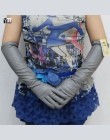 Darmowa wysyłka 2018 zima pani moda kożuchy skórzane rękawiczki kobiety oryginalne skórzane rękawice kobiet długo styleArm rękaw
