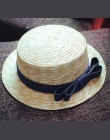 Hurtownia sun płaskie słomkowy kapelusz boater kapelusz dziewczyny łuk letnie Kapelusze Dla Kobiet Plaży płaskie panama straw ha