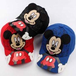 Modna kolorowa czapka dziecięca z bohaterem Disneya Myszka Mickey oryginalna z daszkiem regulowana na rzep