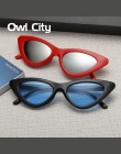 Owl City W Stylu Vintage Kobiety Okulary Cat eye Okulary Marka Projektant Retro Sunglass Kobiet Óculos de sol UV400 okulary