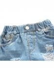 Nowy Dla Dzieci Chłopcy Otwory Jeans Spodenki Spodnie Dla Dzieci Lato Światło niebieskie Spodenki Jeansowe Dla Chłopca W Pasie B