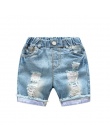 Nowy Dla Dzieci Chłopcy Otwory Jeans Spodenki Spodnie Dla Dzieci Lato Światło niebieskie Spodenki Jeansowe Dla Chłopca W Pasie B