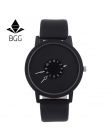 Hot moda kreatywny zegarki kobiety mężczyźni quartz-zegarek 2017 BGG marki unikalne dial design zakochanych watch skórzany zegar