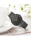 Nowoczesne Moda Czarny Zegarek Kwarcowy Mężczyźni Kobiety Mesh Watchband Ze Stali Nierdzewnej Wysokiej Jakości Dorywczo Zegarek 