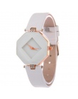 Luksusowe Kobiety Zegarki Gem Cut Geometria Kryształ Skórzane Zegarek Kwarcowy Mody Dress Watch Panie Prezenty Zegar Relogio Fem