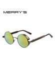 MERRY'S Rocznika Kobiety Steampunk Okulary Brand Design Okrągłe Okulary Óculos de sol UV400