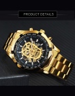 ZWYCIĘZCA Klasyczny Złoty Skeleton Mechaniczny Zegarek Mężczyźni Stali Nierdzewnej Pasek Top Marka Luksusowe Man Watch Vip Drop 