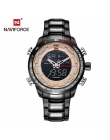 Luksusowa marka naviforce wojskowi zegarki męskie sportowe cyfrowy zegar kwarcowy pełna stali nierdzewnej wodoodporny wrist watc