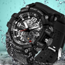 2018 Wojskowy Sport Watch Mężczyźni Top Marka Luksusowe Znani Elektroniczny LED Cyfrowy Zegarek Na Rękę Mężczyzna Zegar Dla Man 