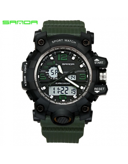 SANDA top luksusowa marka G stylu mężczyzna wojskowy sport watch LED cyfrowy zegarek wodoodporny zegarek męski zegarek Relogio M