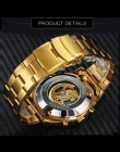 ZWYCIĘZCA Nowy Mody Zegarek Mechaniczny Mężczyźni Czaszka Projekt Top Marka Luksusowe Złoty Stal Nierdzewna Pasek Skeleton Man A