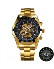 Zwycięzca Zegarka Mężczyzna Automatyczny Zegarek Mechaniczny Skeleton Złoty Szkielet Rocznika Mężczyzna Zegarka Mężczyzna FORSIN