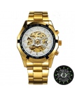 Zwycięzca Zegarka Mężczyzna Automatyczny Zegarek Mechaniczny Skeleton Złoty Szkielet Rocznika Mężczyzna Zegarka Mężczyzna FORSIN