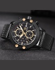 BENYAR Sport Chronograph Zegarki Moda Męska Mesh & Rubber Band Wodoodporna Luksusowa Marka Złoty Zegarek Kwarcowy Saat dropshipp