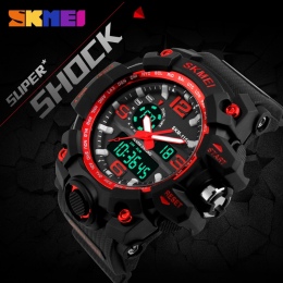 Nowy S Shock SKMEI Mężczyźni Sport Zegarki Big Dial Quartz Wojskowy Wodoodporny LED cyfrowy Zegarek Dla Mężczyzn Luksusowej Mark