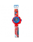 Dzieci Zegarek Spiderman Projekcji Cartoon Wzór Cyfrowy Dziecko Zegarki Dla Chłopców Dziewczyny Wyświetlacz LED Dzieci Zegar Rel