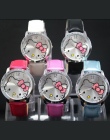 Wysokiej Jakości Słodkie Hello Kitty Cartoon Zegarki Dzieci Dziewczyny Kryształ Sukienka Quartz Wrist Watch Montre Enfant Mix Ko