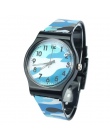 Nowe Mody Kamuflaż Dzieci dzieci Zegarek Kwarcowy Zegarek Dla Dziewczyny Boy Niebieski zegarki reloj mujer zegarki Dropshipping 