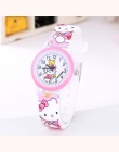 Hello Kitty Dzieci Zegarki Dziewczyny Dzieci Różowy Sukienka Wrist Watch Słodkie Kreskówki Dla Dzieci Silikonowe Dla Niemowląt E