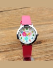 Małe dziewczynki piękno Kwiatów dial skórzany strój zegarek kwarcowy zegarek wysokiej jakości dla dzieci na co dzień dziecko suk