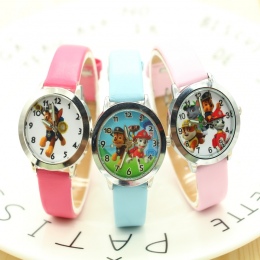 Piękny Patrol psy cartoon prezent zegarek dziecko chłopcy dziewczyny zegarek kwarcowy moda dzieci cute dog dial leather zegarki 