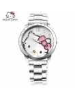 Pełna Nierdzewna Hello Kitty Zegarka Kobiet Zegarek Kwarcowy Kreskówka Zegarki Dzieci 3D Kryształ Moda Relojes Christmas Gift