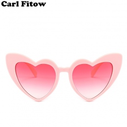 Serce Okulary Przeciwsłoneczne Damskie marka projektant Cat Eye Okulary Retro Love Heart Shaped Okulary UV400 Okulary Panie Zaku