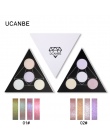 UCANBE Marki Triangle Holograficzny Glitter Eyeshadow Paleta Cień Do Oczu Twarzy Makijaż Shimmer Lip Shine Proszku Nago Cień Do 