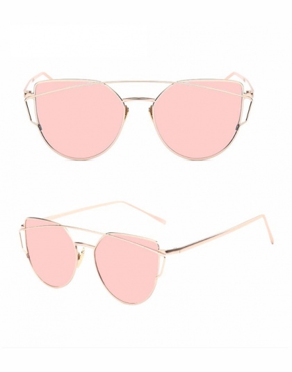 Najnowszy Cat Eye Okulary Przeciwsłoneczne Damskie Marka Projektant Twin-Belki Okulary Lustrzane Okulary Płaski Miłość Cios Wyra