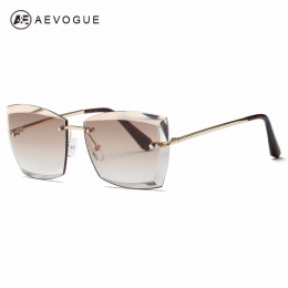 AEVOGUE Okulary Dla Kobiet Kwadratowych Odcienie Obiektyw Marka Projektant Mody Okulary Bez Oprawek Diamentowe do cięcia AE0528