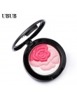 UBUB Rose Flower Pieczone Róż Palette Słodkie Urocze Policzek 3 Kolory Mineral Blush Twarzy Fundacja Contour Makijaż Krem Proszk