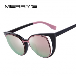 MERRY'S Cat Eye Okulary Przeciwsłoneczne Damskie Marka Projektant Mody Retro Przebili Kobieta Okulary óculos de sol feminino UV4