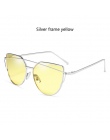 Nowe Mody Cat Eye Okulary Przeciwsłoneczne Damskie Marka Projektant Twin-Beam Lustro Obiektyw Okulary Złota Róża Metal UV400 Len
