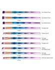Rainbow Pędzle Do Makijażu Makeup Muśnięcie Zestaw 10 sztuk Rhinestone Tools Pro colrful Oczu Lip Concealer Face Powder Foundati