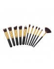 10 sztuk Srebrny/Złoty Makeup Muśnięcie Ustawia Kosmetyki Fundacja Blending Blush Makijaż Narzędzie Powder Eyeshadow Kosmetyczne