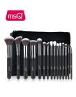 MSQ Pro 15 sztuk Zestaw Do Makijażu Pędzle Powder Foundation Eyeshadow Make Up Szczotki Kosmetyki Miękkie Włosy Syntetyczne Z PU