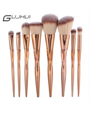 GUJHUI Pro 8 sztuk Metalowe Zestaw Do Makijażu Pędzle Kosmetyczne Twarzy Fundacja Powder Eyeshadow Blush Lip Poszycia Make Up Br