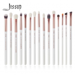 Jessup Pearl White/Złota Róża Profesjonalne Pędzle Do Makijażu Zestaw Make up Brush zestaw Narzędzi Eye Liner Shader naturalne- 