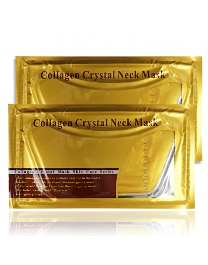 5 sztuk/partia Pro Złoty Kolagen Kryształ Neck Mask Kolagen Neck Podnoszenia Maski Złoto Kryształ Neck Mask