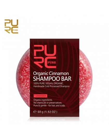 PURC Organicznej ręcznie przetwarzane na zimno Bar 100% CZYSTE i Cynamonu Cynamonu Szampon szampon do włosów żadne chemikalia i 
